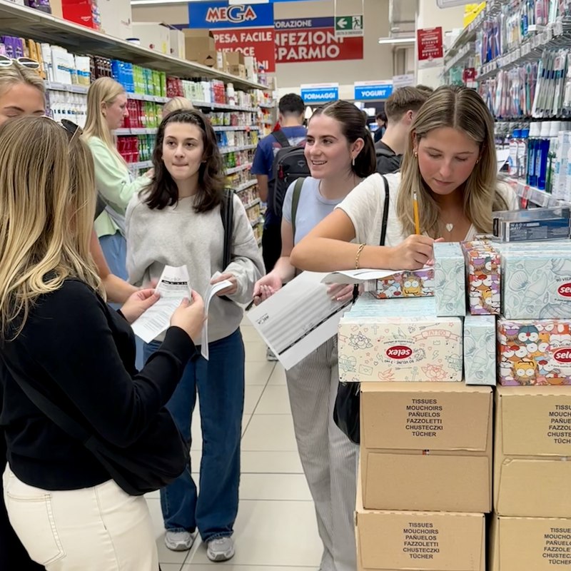 CIMBA students exploring a local Italian shop