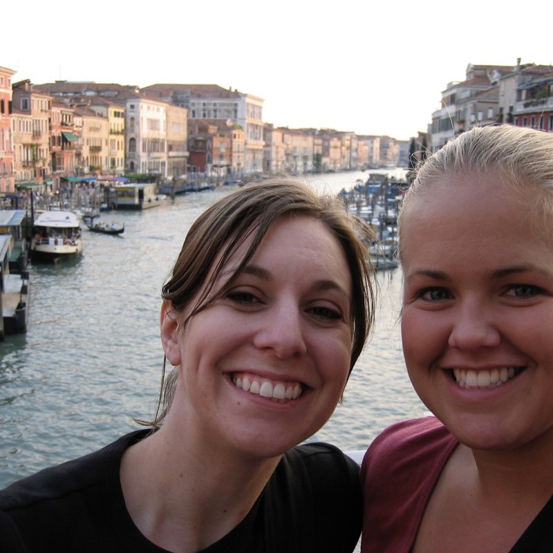 Two CIMBA students on a bridge in Venice